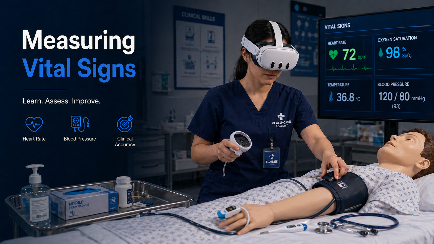 Measuring Vital Signs VR nursing training